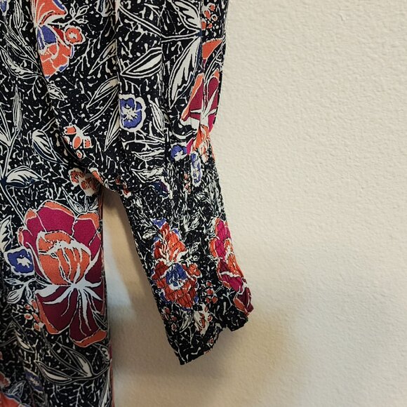 Isabel Etoile Marant Silk Yandra Floral Mock Neck Midi Dress Sz 38/ 6US Classic - Picture 9 of 15